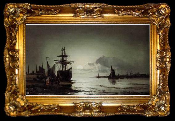 framed  unknow artist Seascape, boats, ships and warships. 68, ta009-2